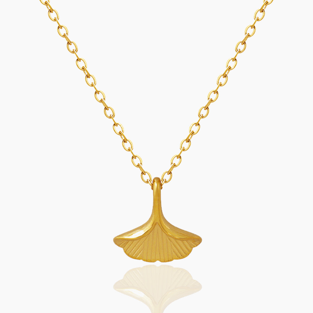 GINKGO LEAF PENDANT NECKLACE