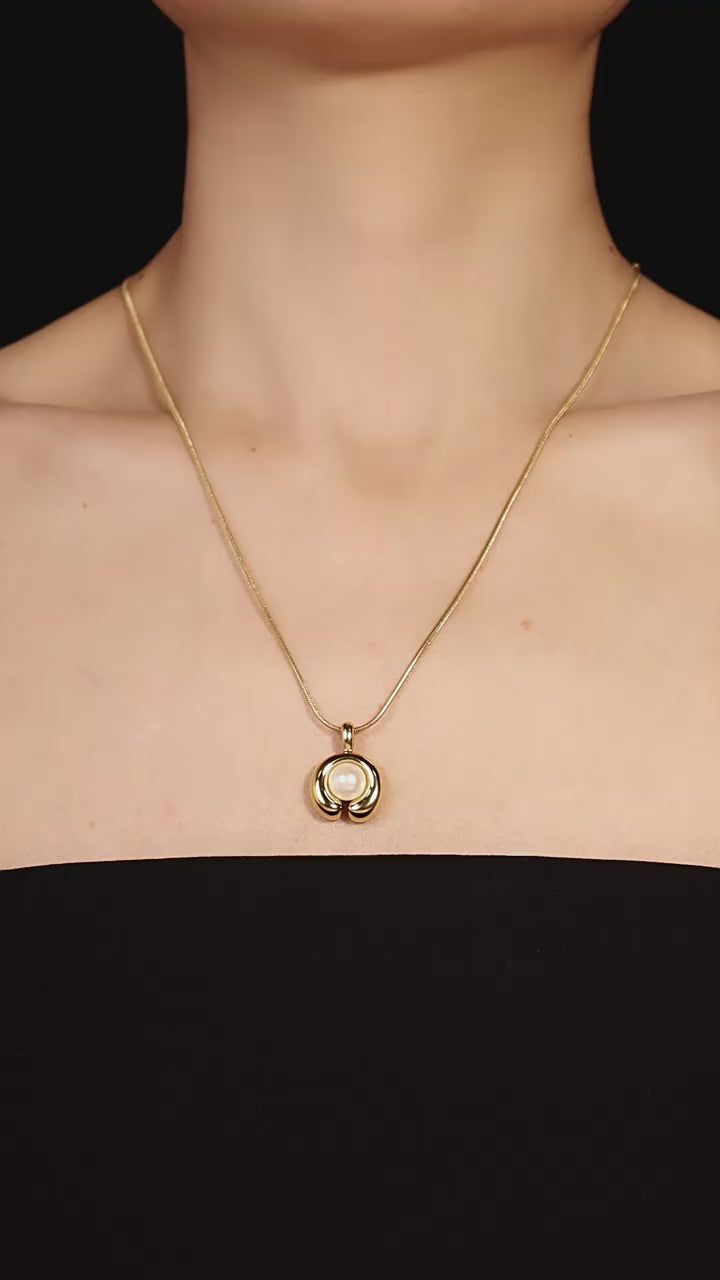 C-Shaped Freshwater Pearl Necklace