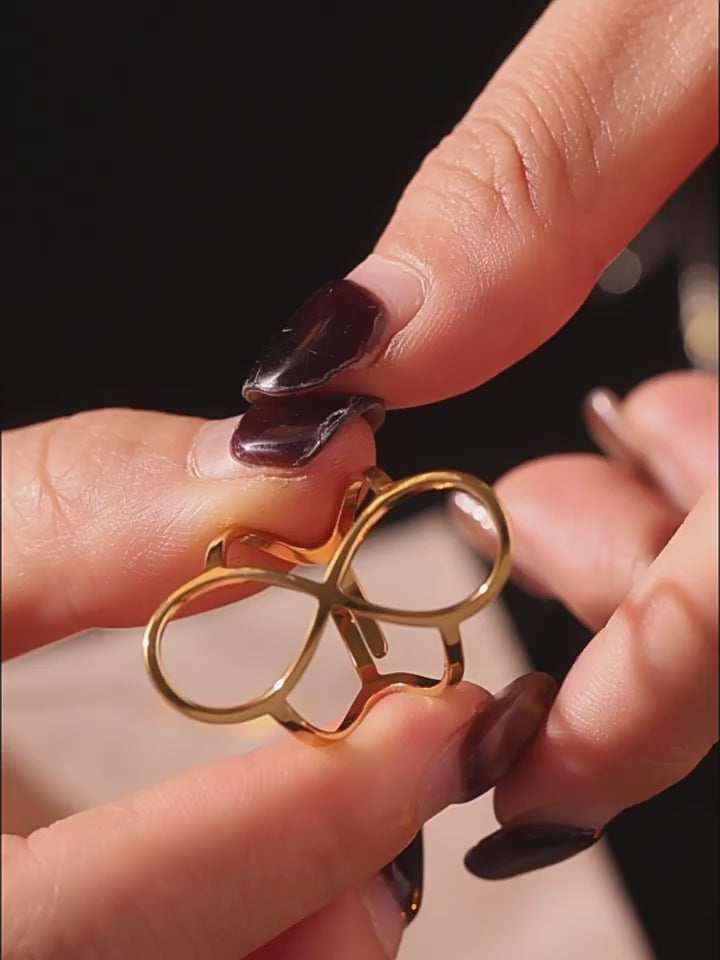 8-shaped line cool open ring