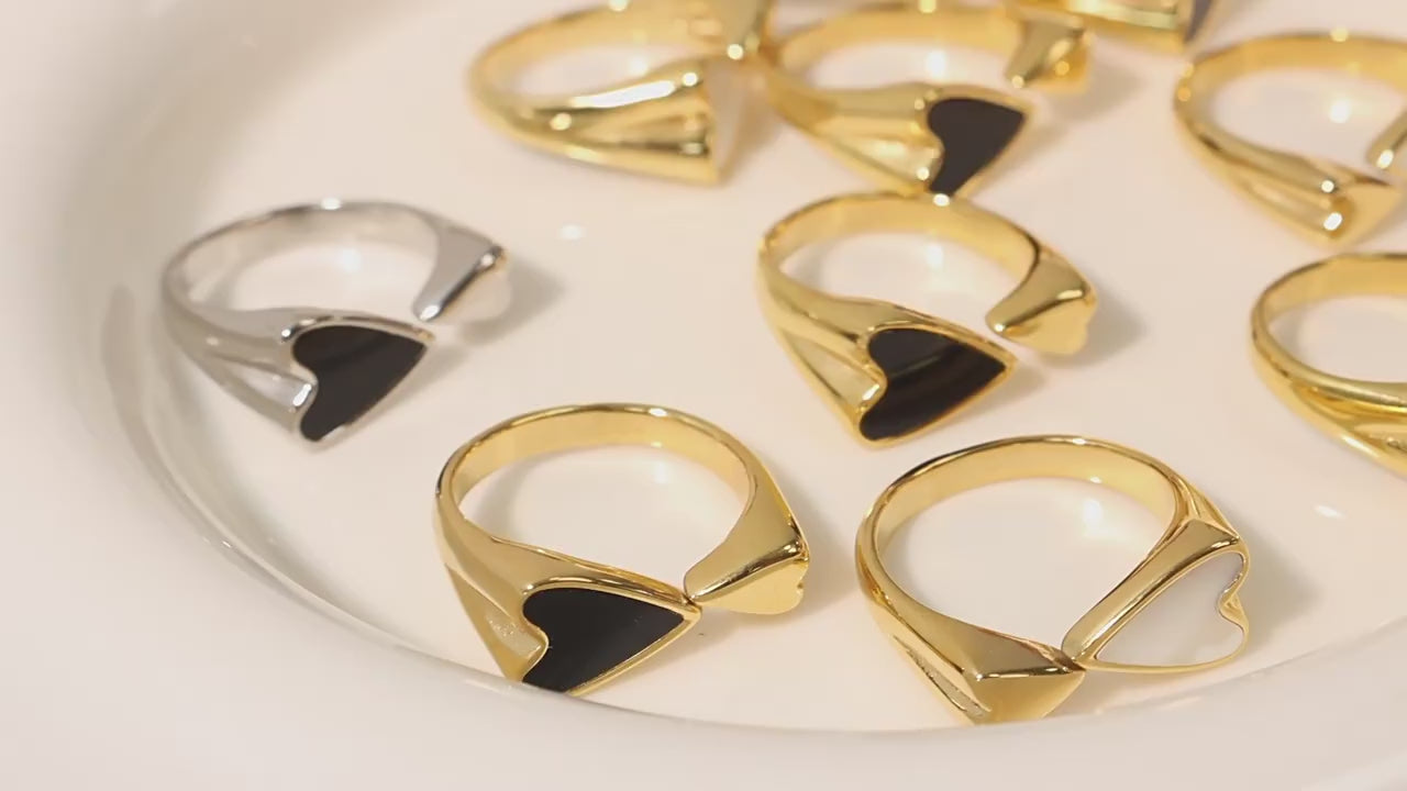 Heart shaped personalized couple ring