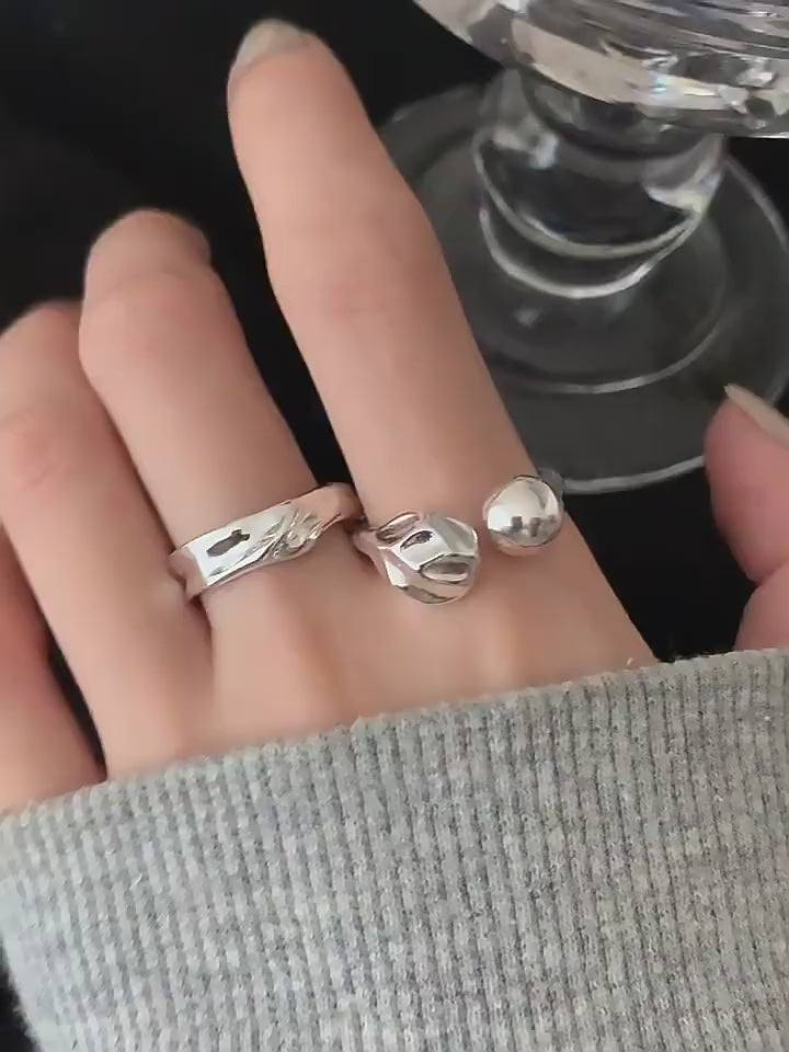 Irregular concave convex design ring