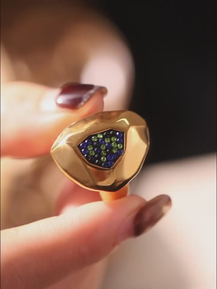 Faceted Colored Stone Ring