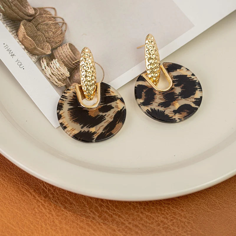 wild Leopard print geometric earrings for Women | Daily Wear