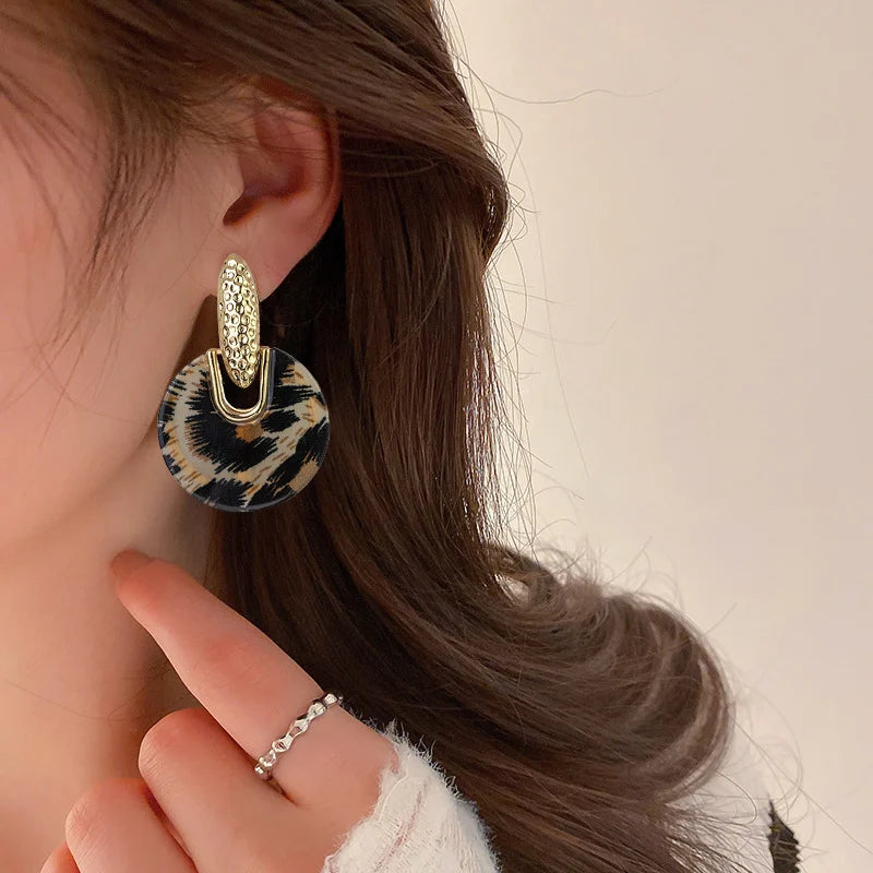 wild Leopard print geometric earrings for Women | Daily Wear