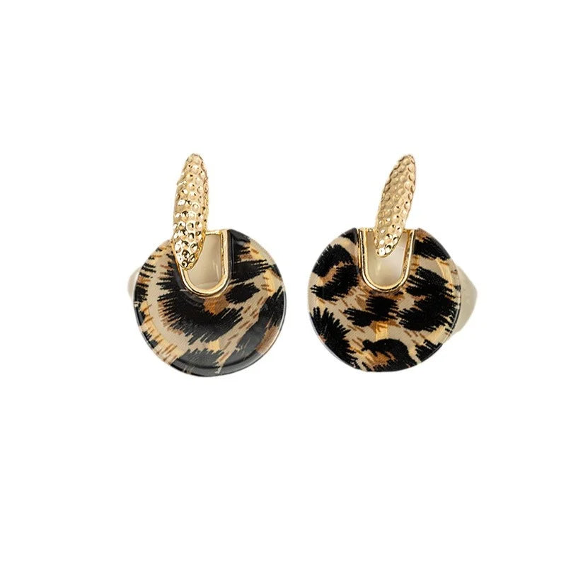 wild Leopard print geometric earrings for Women | Daily Wear